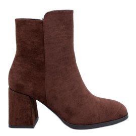 Weish Bottines à talons hauts lisses marron brun
