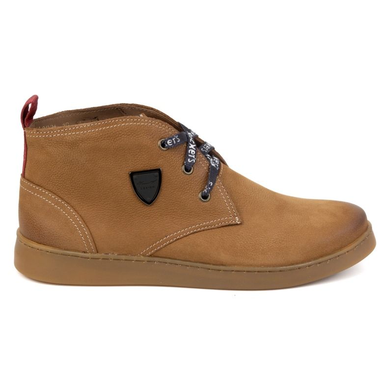 Chaussures Chukka en cuir pour hommes KAMPOL 110/410 marron clair beige