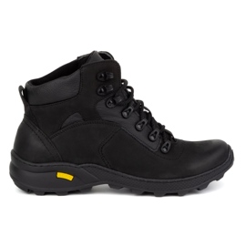 Olivier Chaussures d'hiver en cuir pour hommes 7148DT, noires