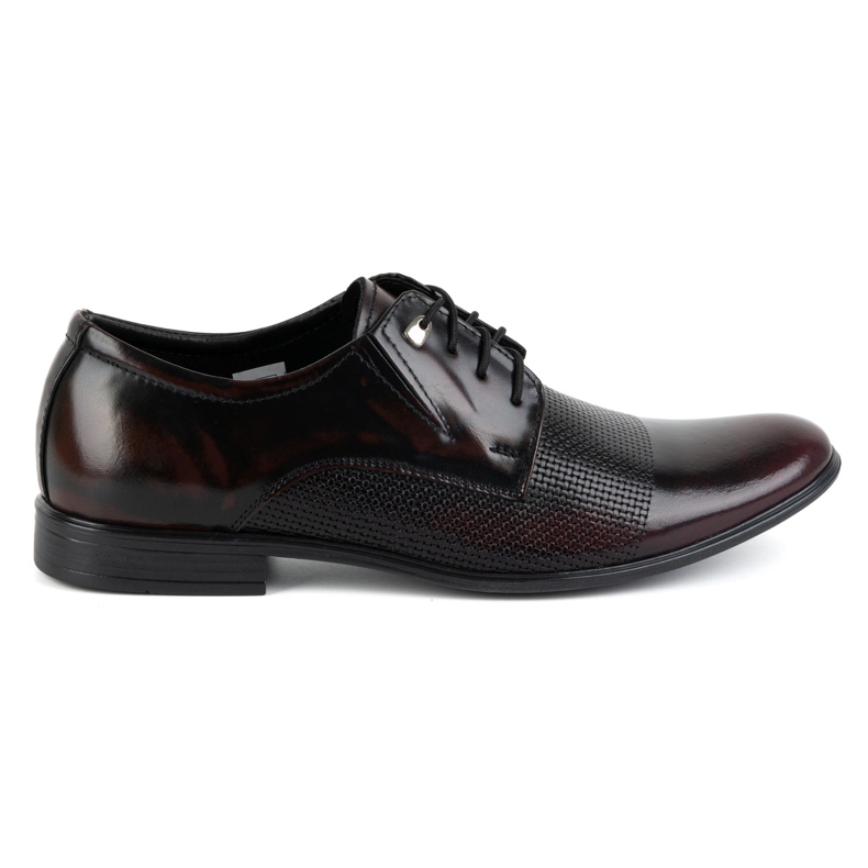 Olivier Chaussures élégantes en cuir pour hommes 302T3 cerise rouge