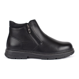 Bottes isolées d'hiver noires pour hommes le noir