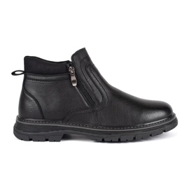 Bottes isolées d'hiver noires pour hommes le noir