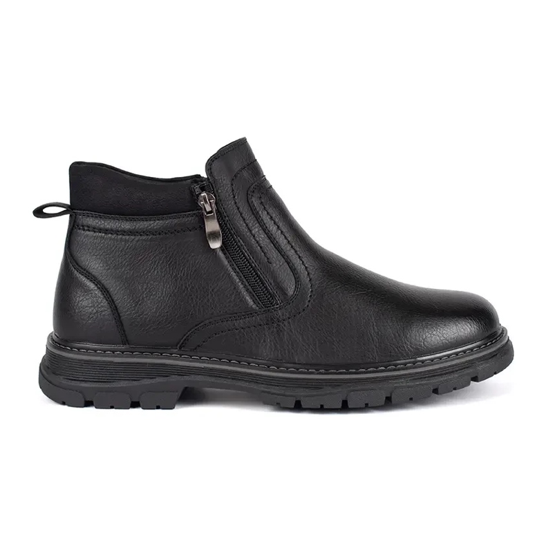 Bottes isolées d'hiver noires pour hommes le noir