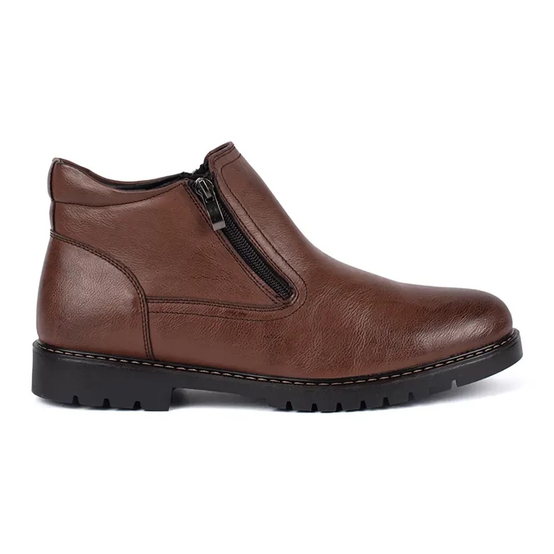 Bottes isolées d'hiver marron pour hommes brun