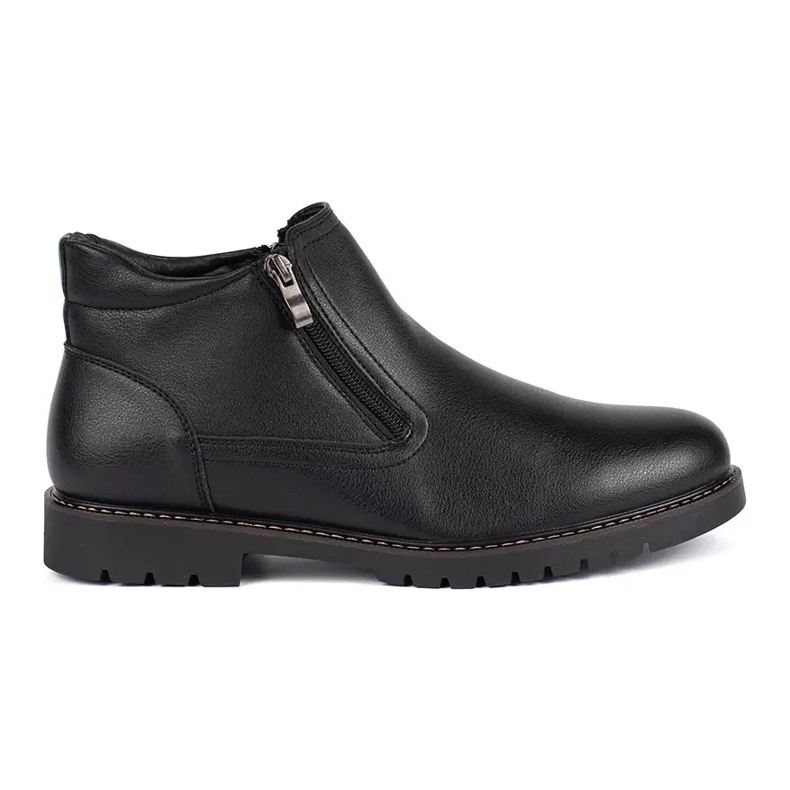 Bottes isolées d'hiver noires pour hommes le noir