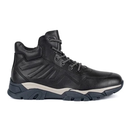 Bottines isolées à lacets homme noires le noir