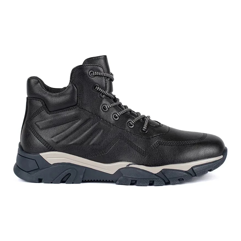 Bottines isolées à lacets homme noires le noir