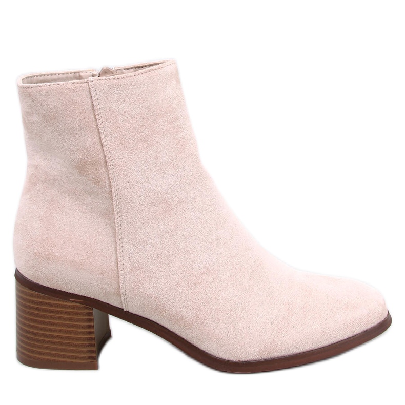 Bottines à talons hauts classiques Annie Beige