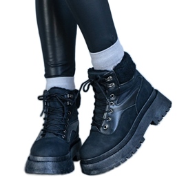 Baskets noires à semelle épaisse et fourrure Best