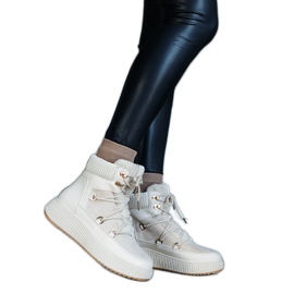 Bottines beige clair à semelle plus épaisse, Rosemarie