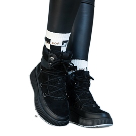 Bottines Rosemarie noires à semelle épaisse