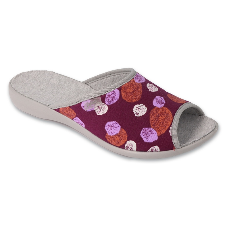 Chaussons femme Befado bordeaux avec motif 255D002 rouge Chaussons femme Befado bordeaux avec motif 255D002 rouge