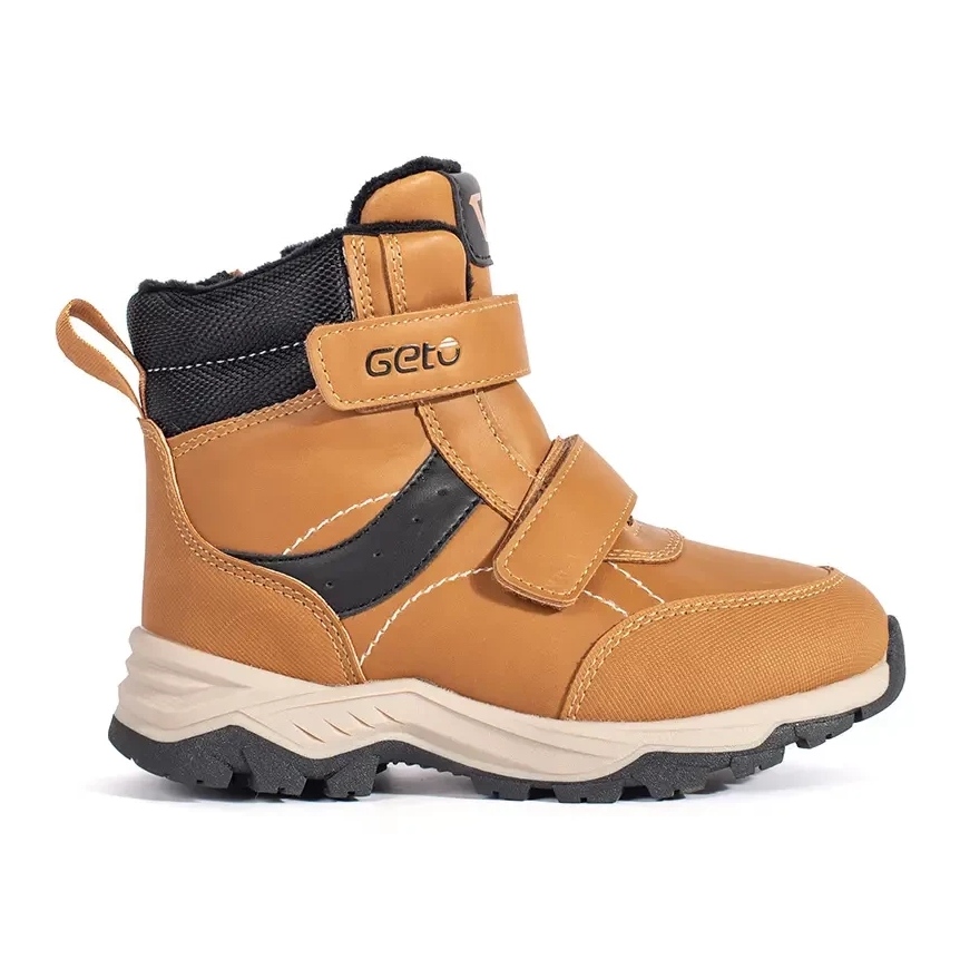 Bottines garcon isolees avec fermeture scratch brun