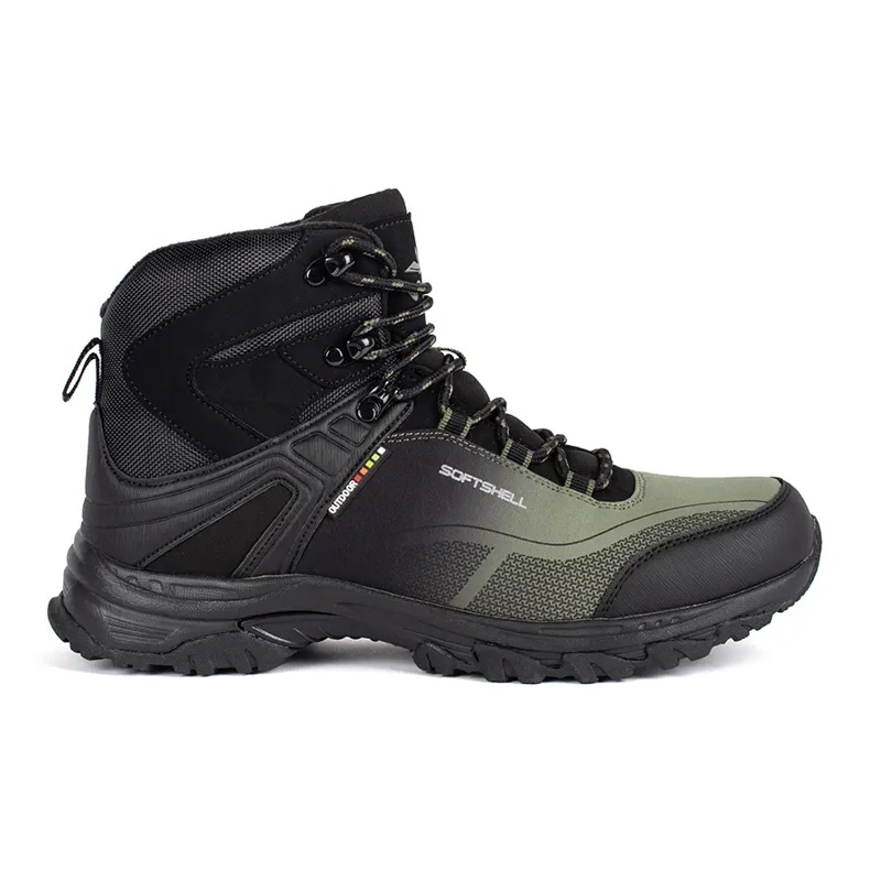Vico Chaussures de trekking isolées noires et vertes pour hommes