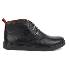 Chukka boots homme en cuir, isolées KAMPOL 110/5, noir