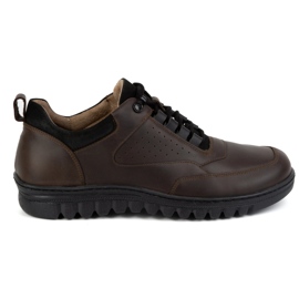 WASAK Chaussures décontractées en cuir pour hommes 0228W marron brun