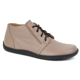 Olivier Chaussures en cuir pour femmes pieds nus, légèrement isolées, montantes avec fermeture éclair 787, beige