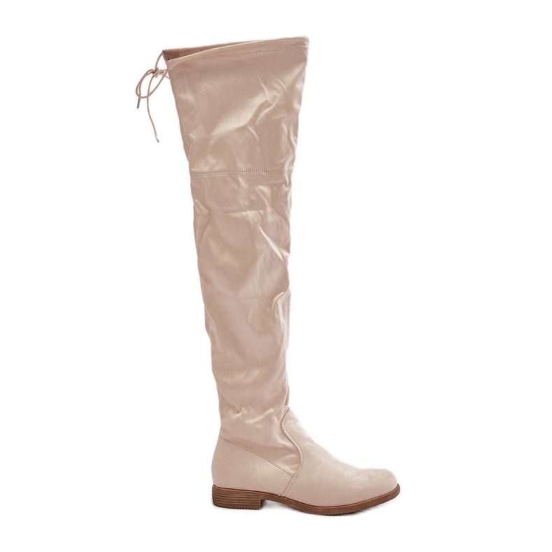 Erynn Cuissardes à talons plats en éco-daim, beige Linnithia