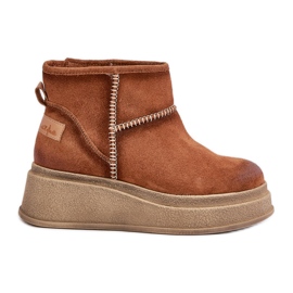 Bottes De Neige En Cuir Daim Sur Plateforme Et Compensées Marron Maciejka 06769-29 Marron brun