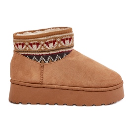 Bottes de neige pour femmes avec motif sur plateforme Camel Avatharia brun