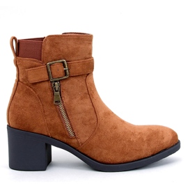 Bottines à talons hauts classiques Irving Camel brun