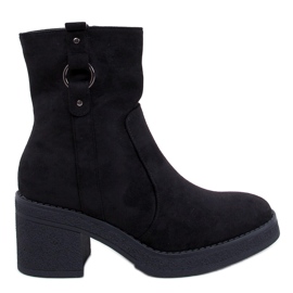 Cooke Bottines à talons larges noires le noir