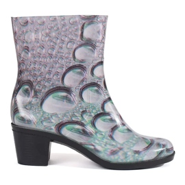 Bottes en caoutchouc avec gouttes et talons hauts multicolore
