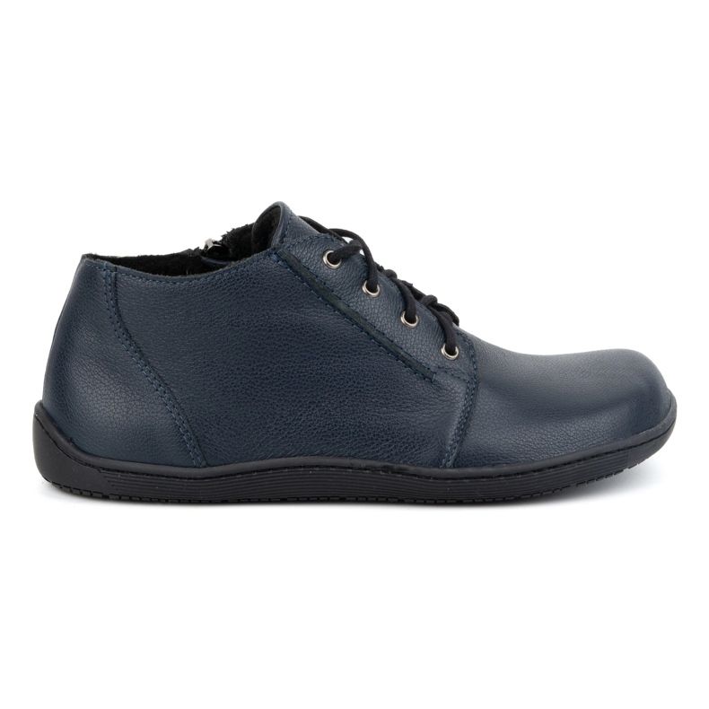 Olivier Chaussures pieds nus en cuir pour femme, légèrement isolées, hauteur cheville avec fermeture éclair, 787, bleu marine