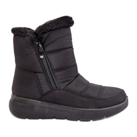 Bottes de neige zippées Dritane noires pour femmes avec fourrure le noir