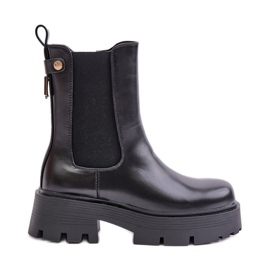 Bottines Chelsea avec fermeture éclair, Cuir Eco Noir Ninnet le noir