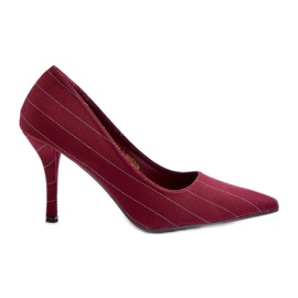 Talons hauts en tissu rayé pour femmes bordeaux Tifdra rouge