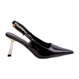Escarpins vernis à talon ouvert, Noir Filona le noir Escarpins vernis à talon ouvert, Noir Filona le noir