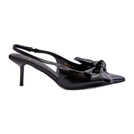 Talons hauts noirs en cuir écologique avec un nœud Emirenna le noir