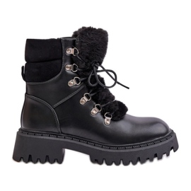 Chaussures de randonnée isolées avec fermeture éclair en éco-cuir, noir Willatta le noir