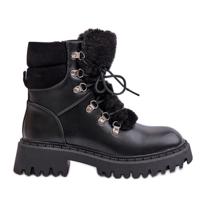 Chaussures de randonnée isolées avec fermeture éclair en éco-cuir, noir Willatta le noir
