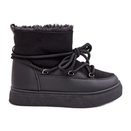 Bottes de neige à plateforme avec doublure en fourrure pour femme, noir Aziara