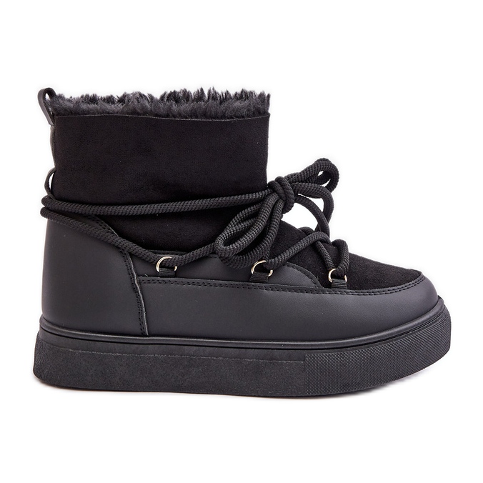 Bottes de neige à plateforme avec doublure en fourrure pour femme, noir Aziara le noir