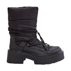 Bottes de neige noires pour femmes Seandriel sur plateforme et talon plat