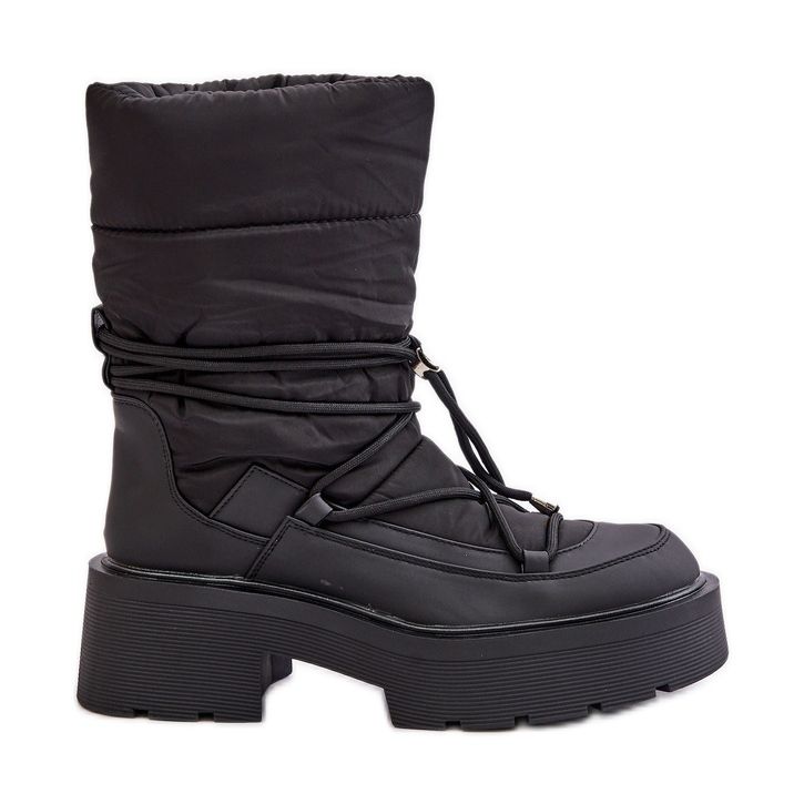 Bottes de neige noires pour femmes Seandriel sur plateforme et talon plat le noir