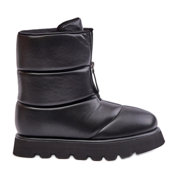 Bottes de neige à plateforme en cuir écologique noir avec fermeture éclair Resisia le noir Bottes de neige à plateforme en cuir écologique noir avec fermeture éclair Resisia le noir