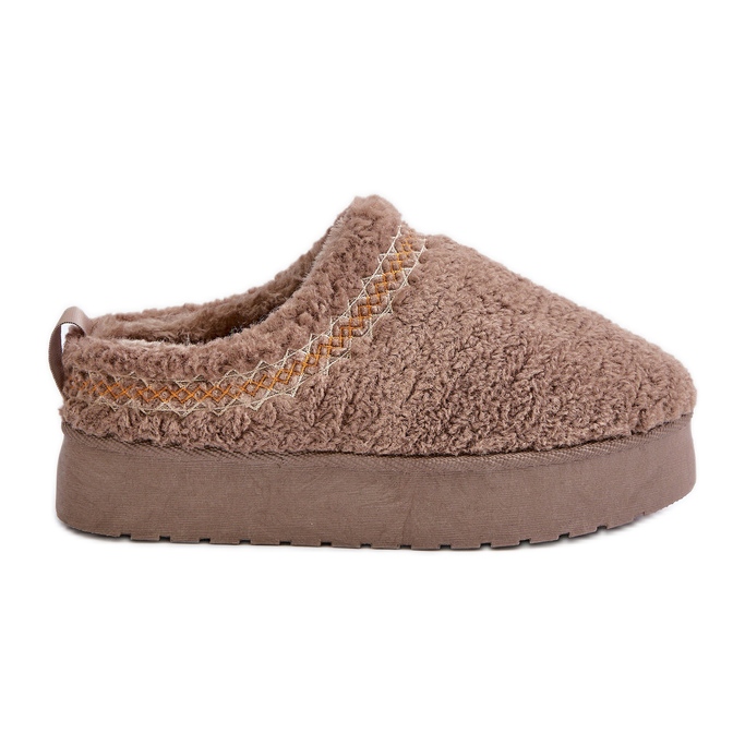 Bottes de neige à plateforme avec fourrure, type peau de mouton, beige foncé Mesirra