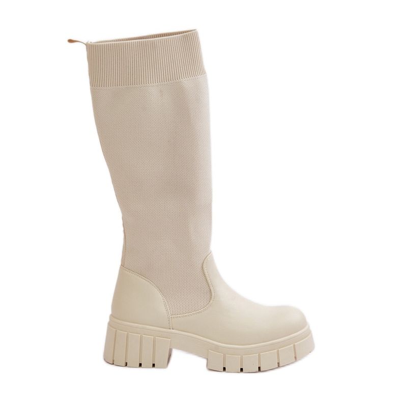Bottines Mesidra beige clair Mesidra à tige souple et talon plat