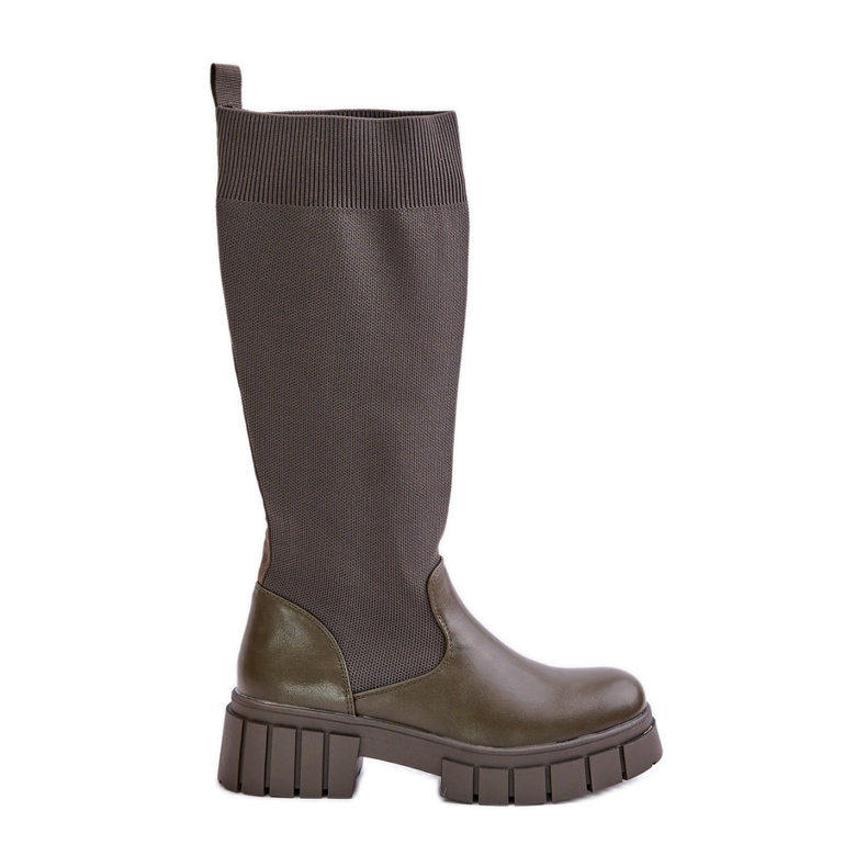 Bottines à tige souple et talon plat, vert foncé Mesidra