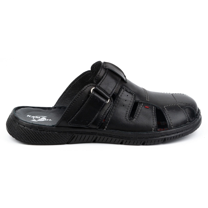 Chaussons cuir homme KAMPOL Polskie stogie 221KAM noir le noir