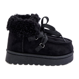 Bottes de neige enfant Adelane noires isolées avec fourrure