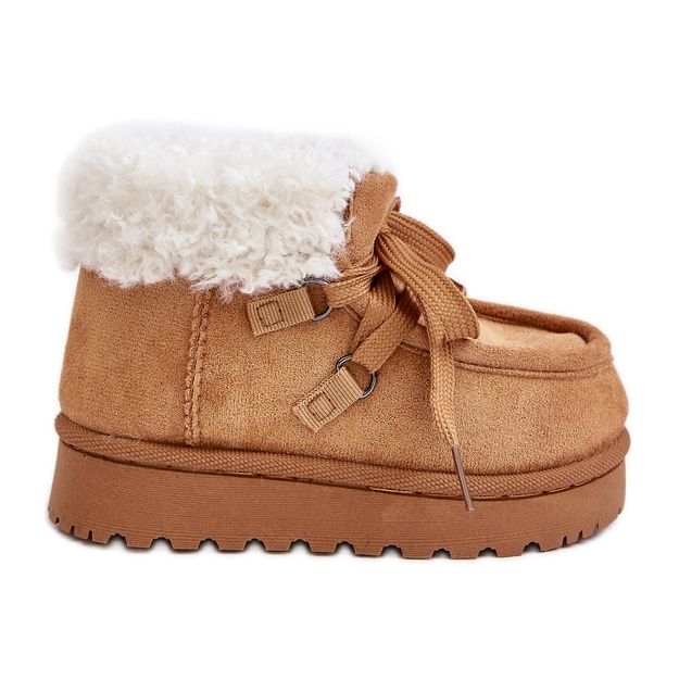 Bottes de Neige Enfant Isolées avec Fourrure Camel Adelane brun