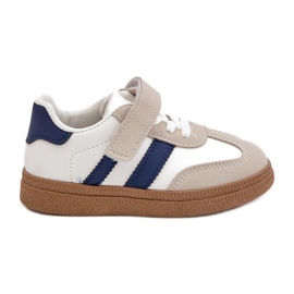Baskets Velcro Enfant Blanc et Bleu Tromella blanche