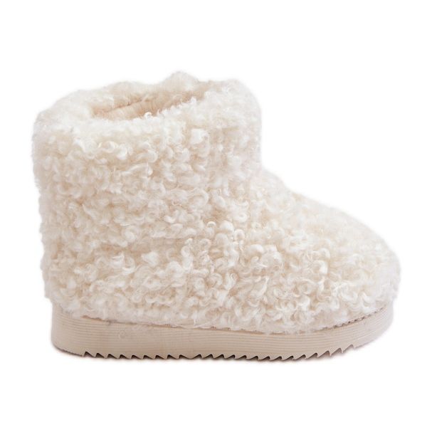Bottes de neige enfant avec fourrure, peau de mouton beige clair Mevael