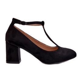 Escarpins en éco-daim à talon aiguille, noir