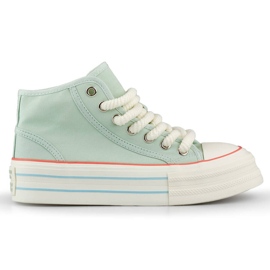 Baskets montantes en textile pour femme, vert clair BL507BL